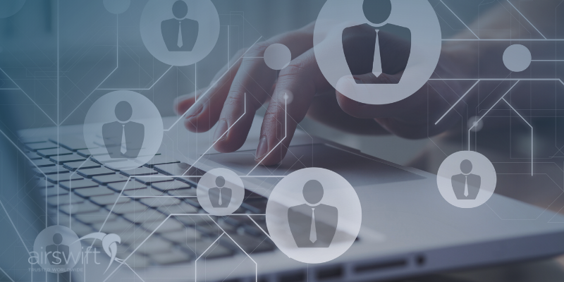 digital image of a recruiter selecting candidates profiles